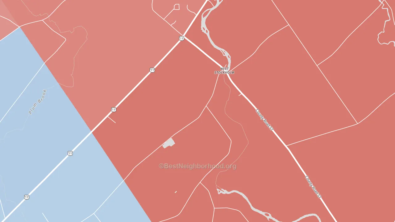 13696, NY block-group political-lean map