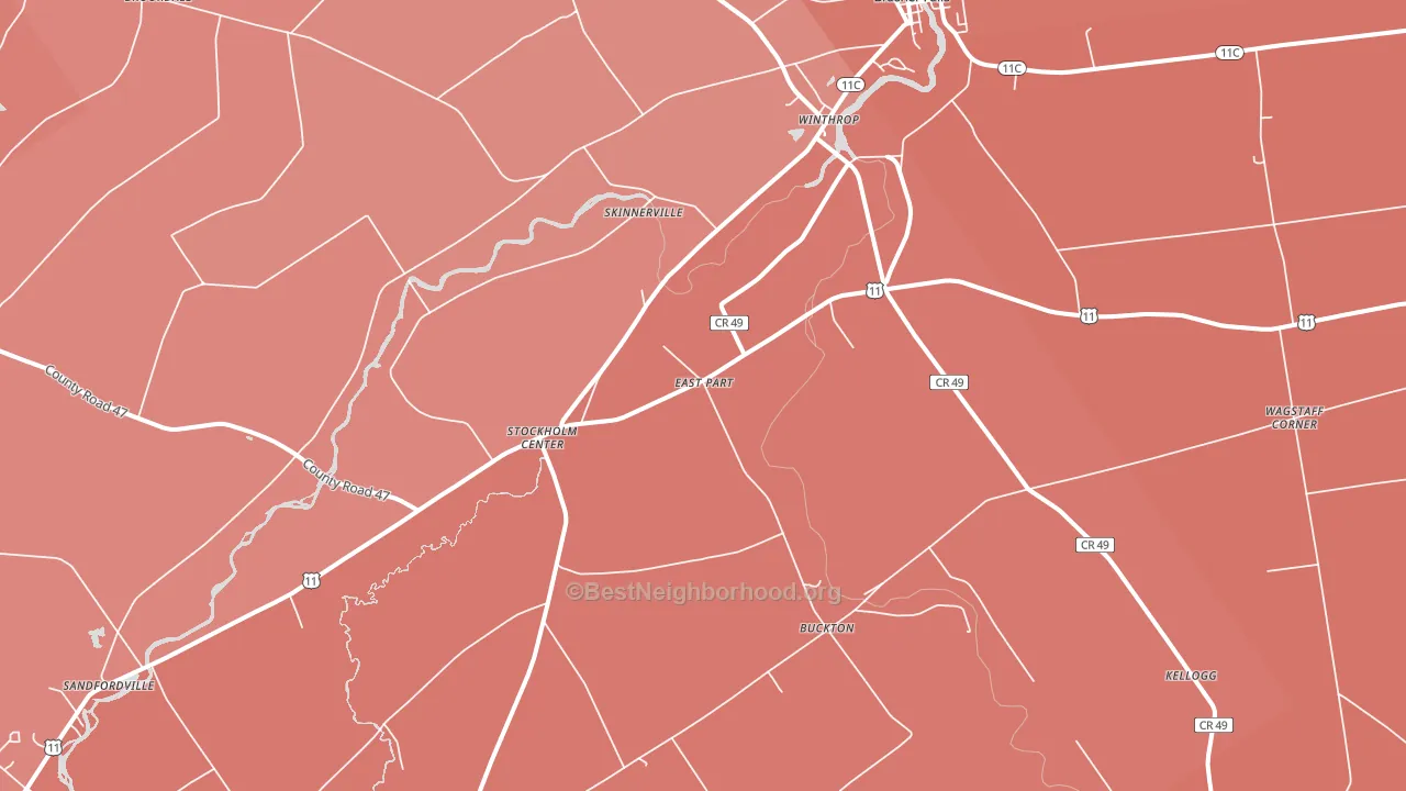 13697, NY block-group political-lean map
