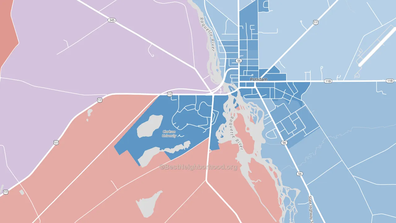 13699, NY block-group political-lean map