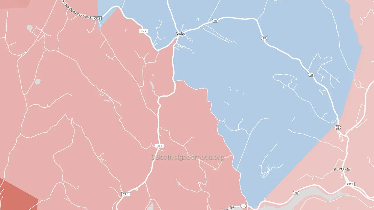 13731, NY block-group political-lean map