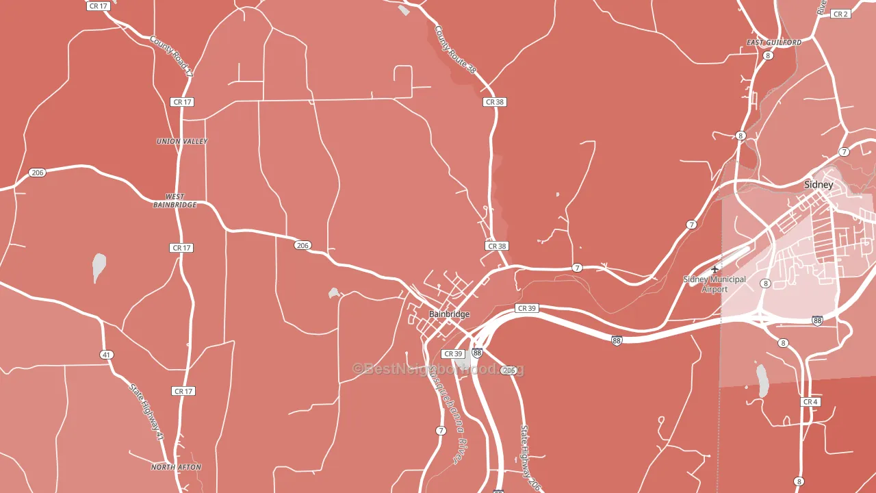 13733, NY block-group political-lean map