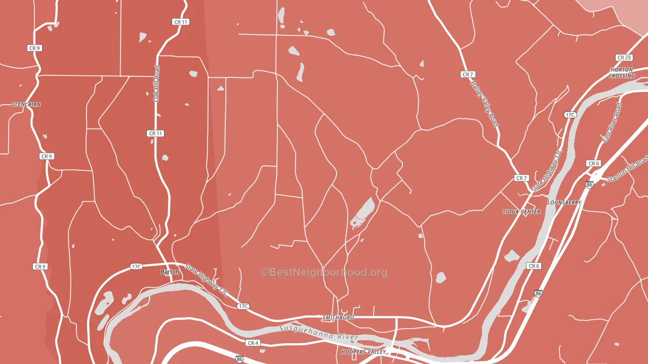 13734, NY block-group political-lean map