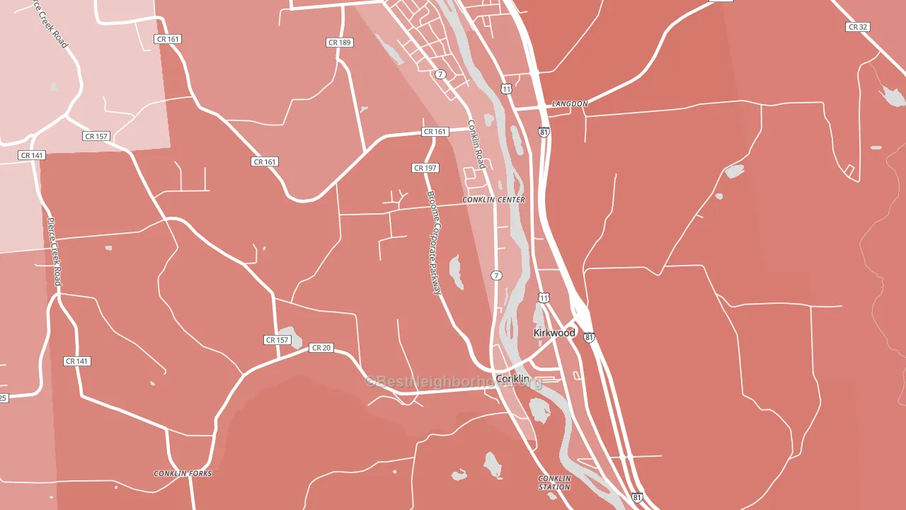 13748, NY block-group political-lean map