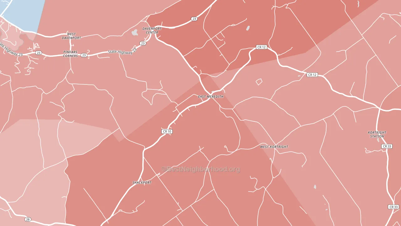 13757, NY block-group political-lean map