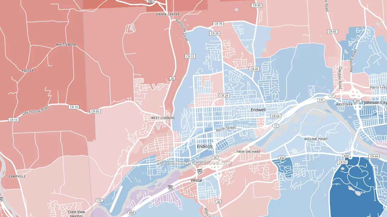 13760, NY block-group political-lean map