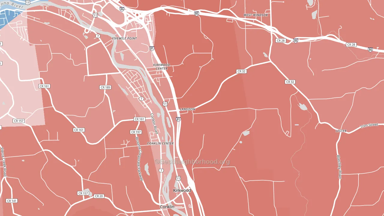 13795, NY block-group political-lean map