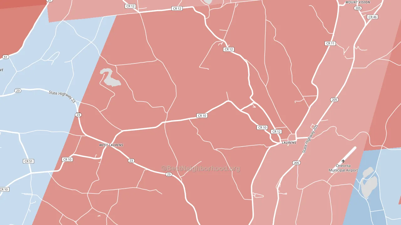 13796, NY block-group political-lean map