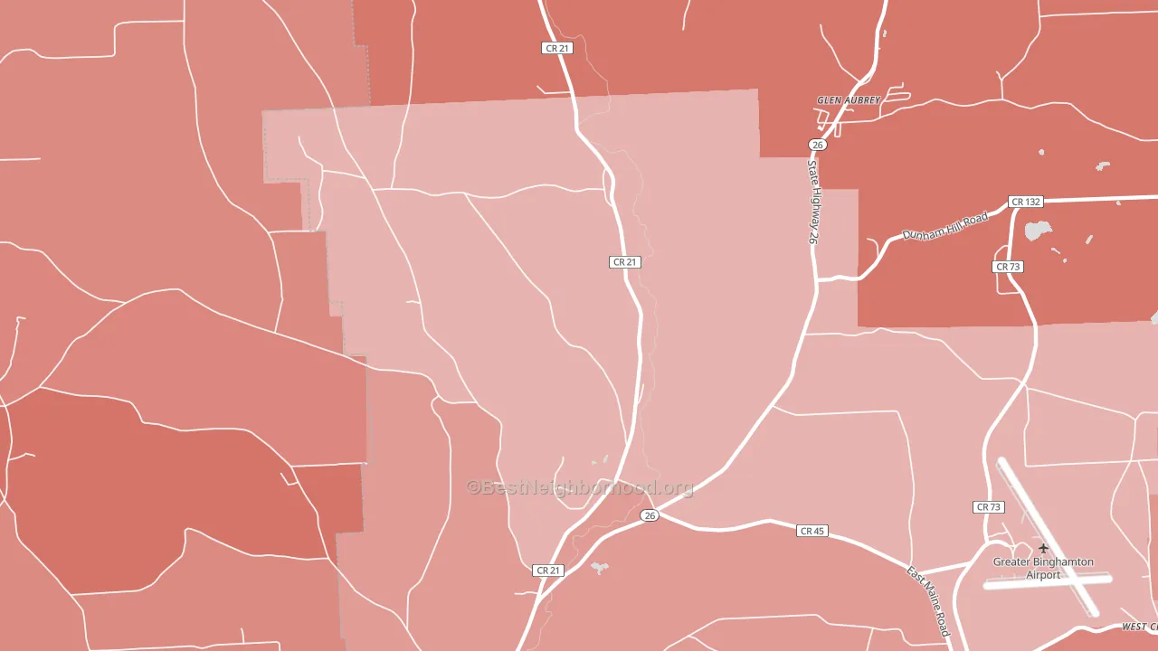 13802, NY block-group political-lean map