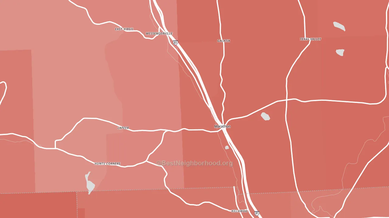 13803, NY block-group political-lean map