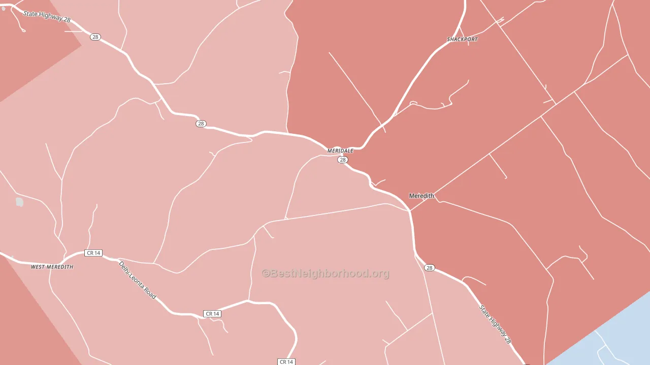 13806, NY block-group political-lean map