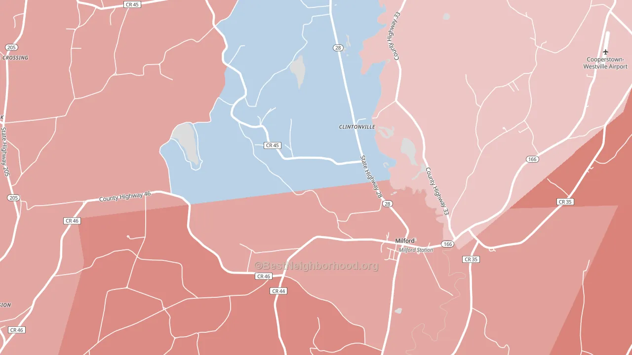 13807, NY block-group political-lean map