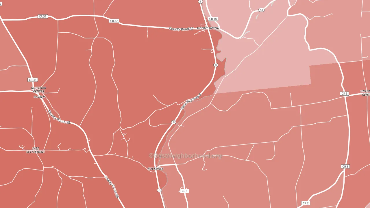 13809, NY block-group political-lean map