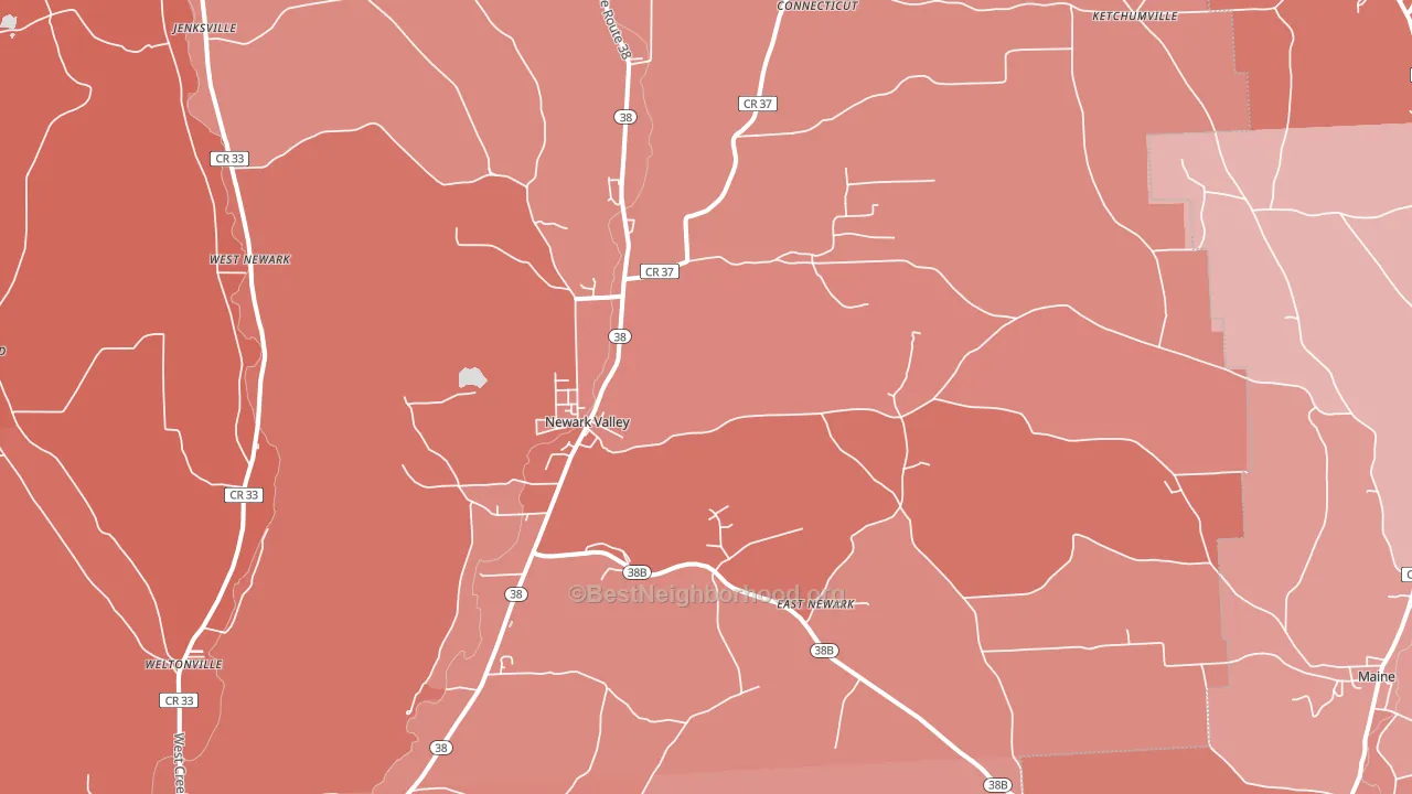 13811, NY block-group political-lean map