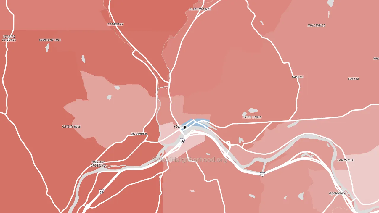 13827, NY block-group political-lean map