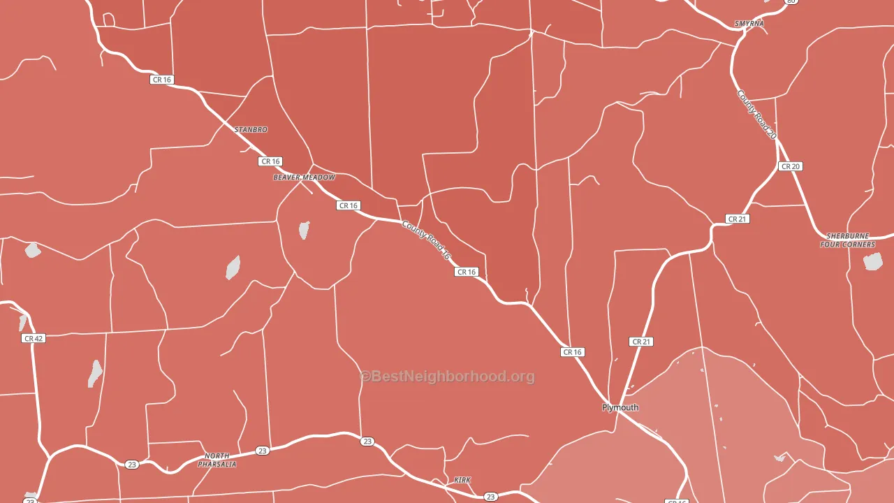 13832, NY block-group political-lean map