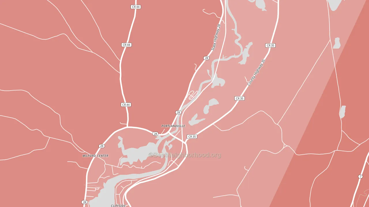 13834, NY block-group political-lean map