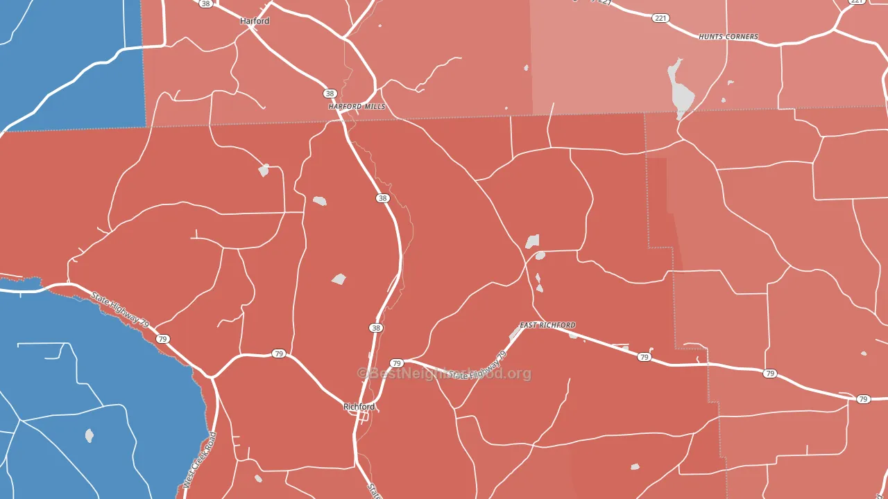13835, NY block-group political-lean map
