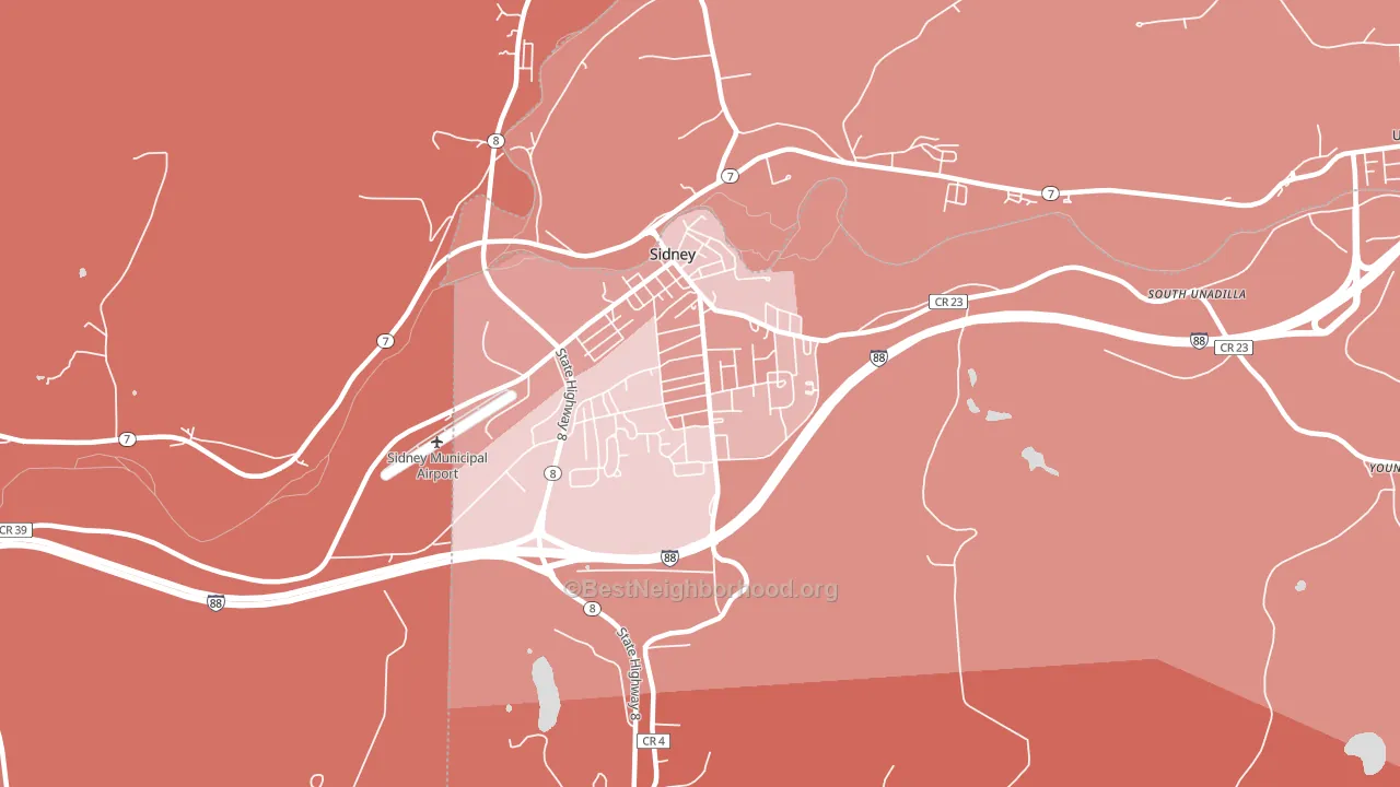 13838, NY block-group political-lean map