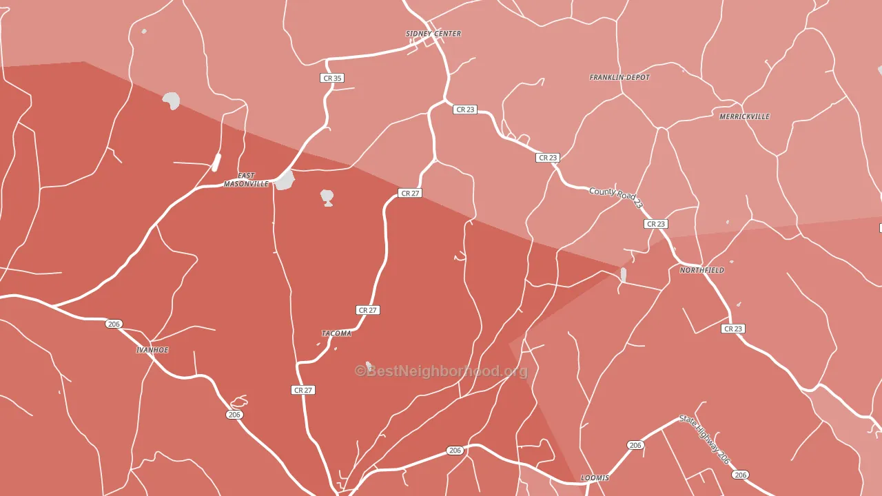 13839, NY block-group political-lean map
