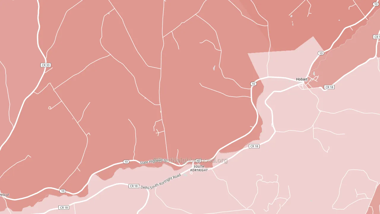 13842, NY block-group political-lean map