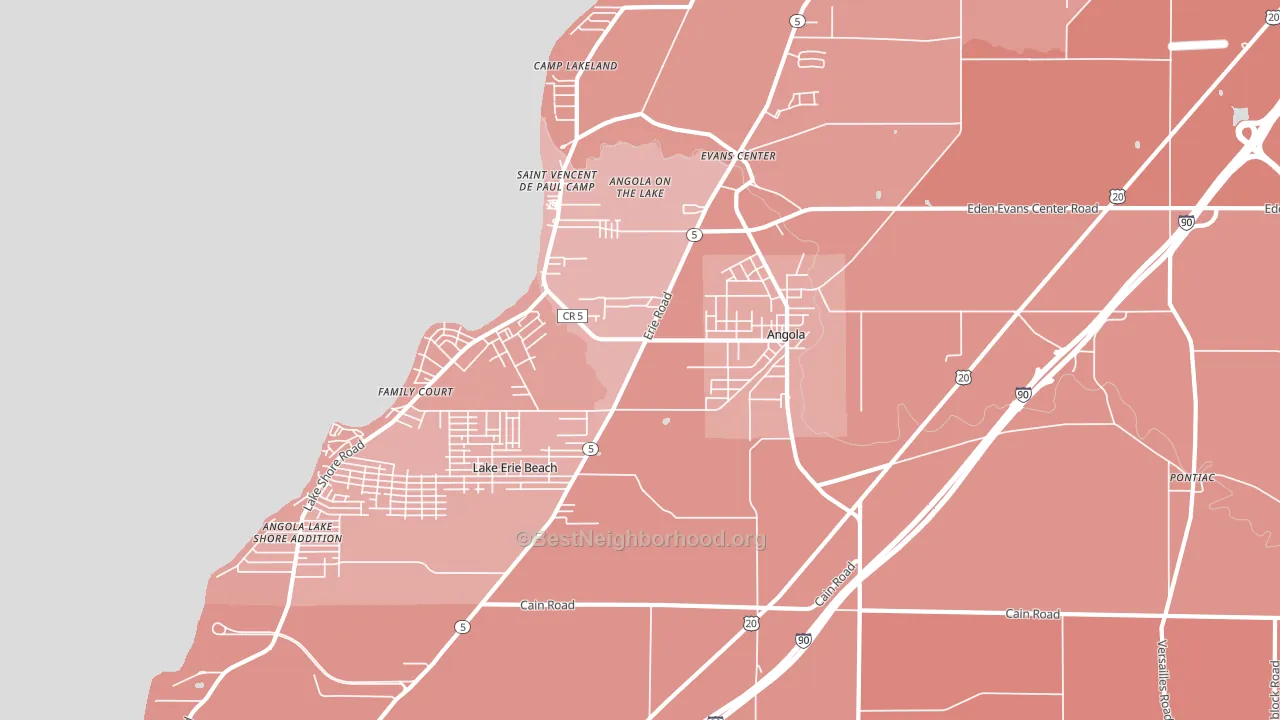 14006, NY block-group political-lean map