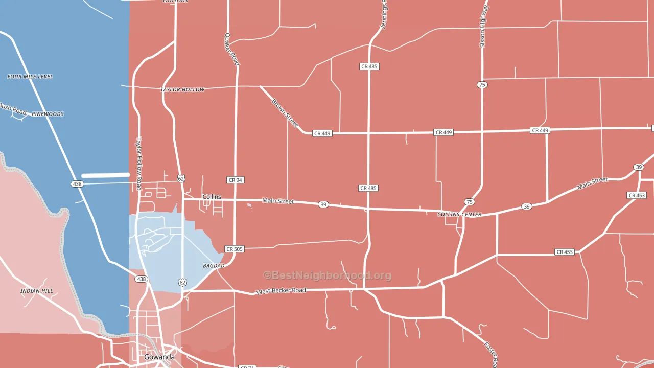 14034, NY block-group political-lean map