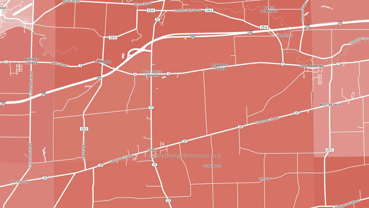 14036, NY block-group political-lean map