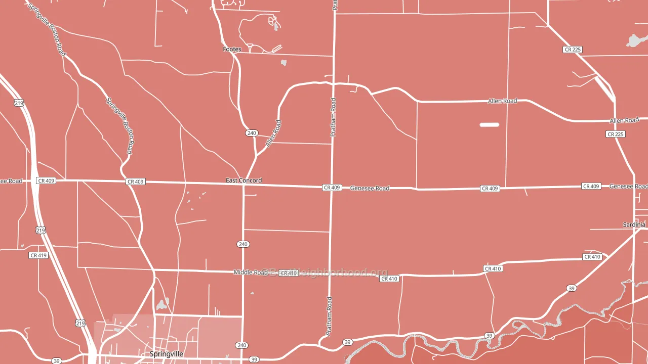 14055, NY block-group political-lean map