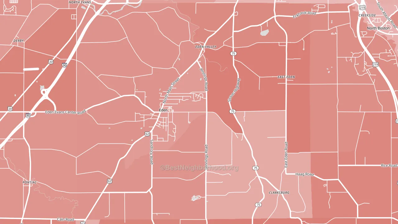 14057, NY block-group political-lean map