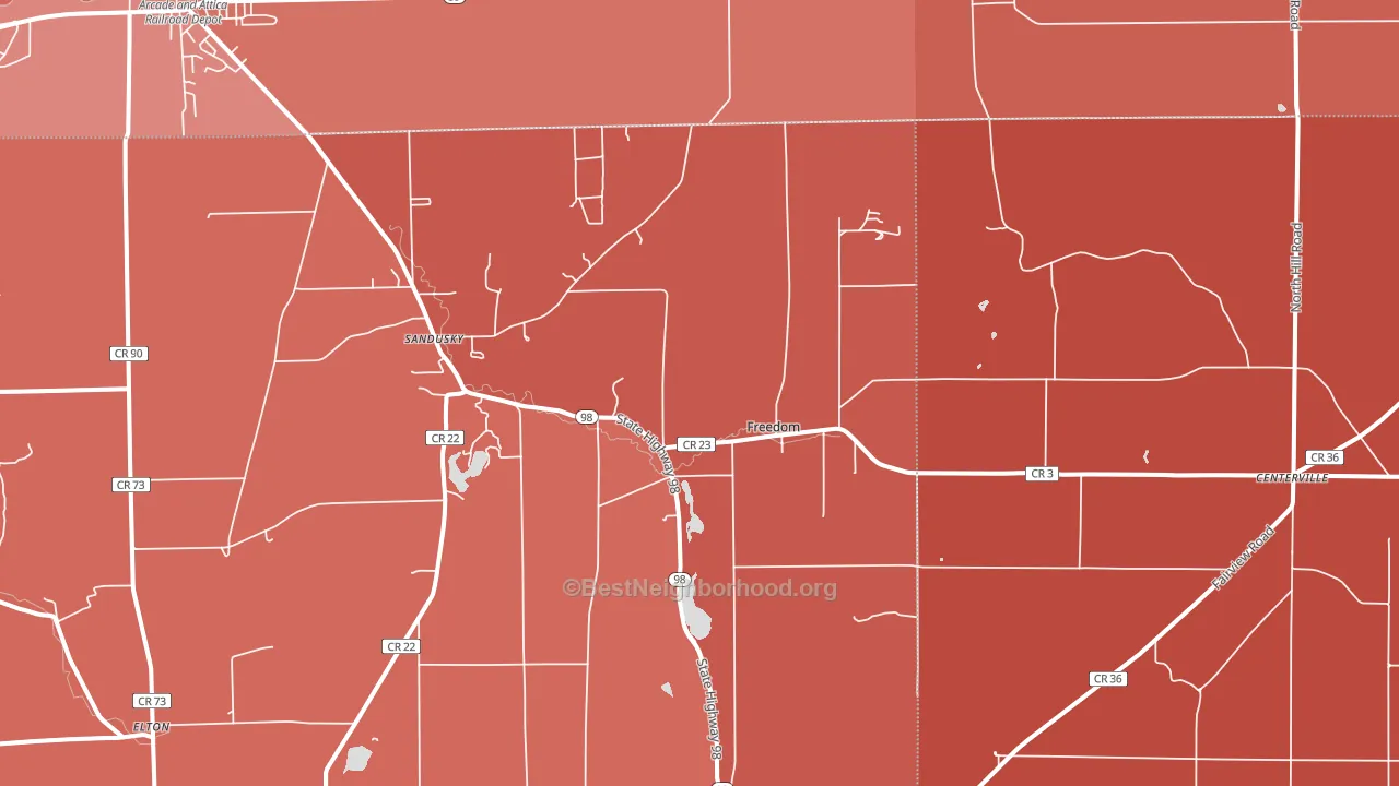 14065, NY block-group political-lean map