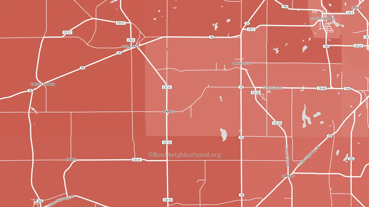 14066, NY block-group political-lean map