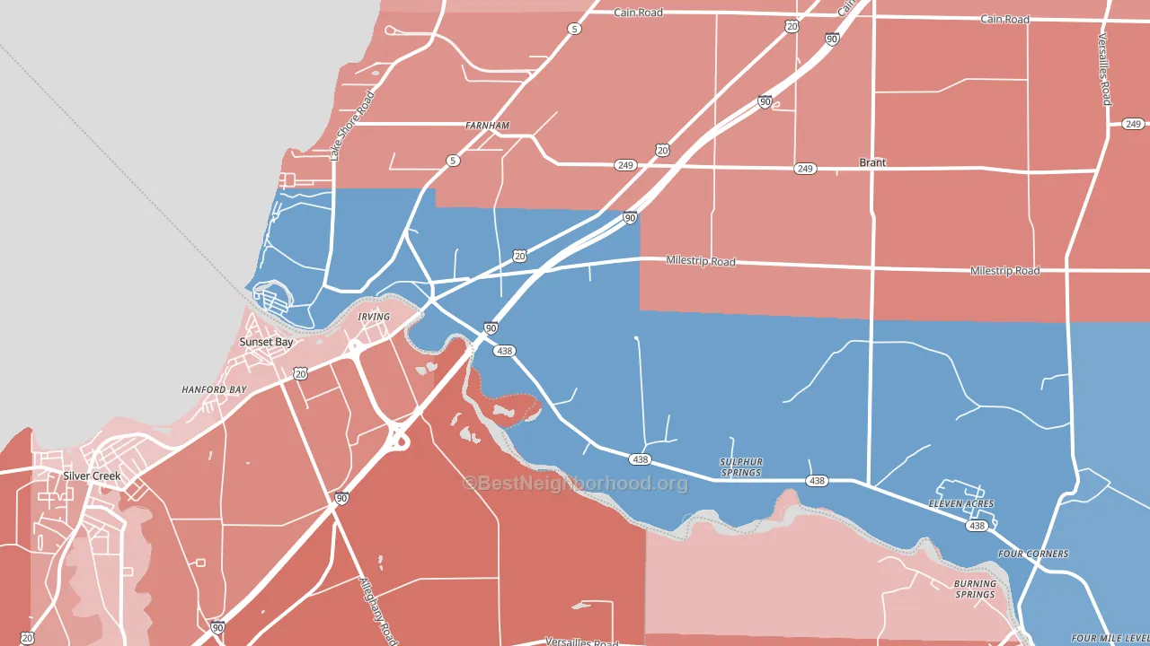 14081, NY block-group political-lean map