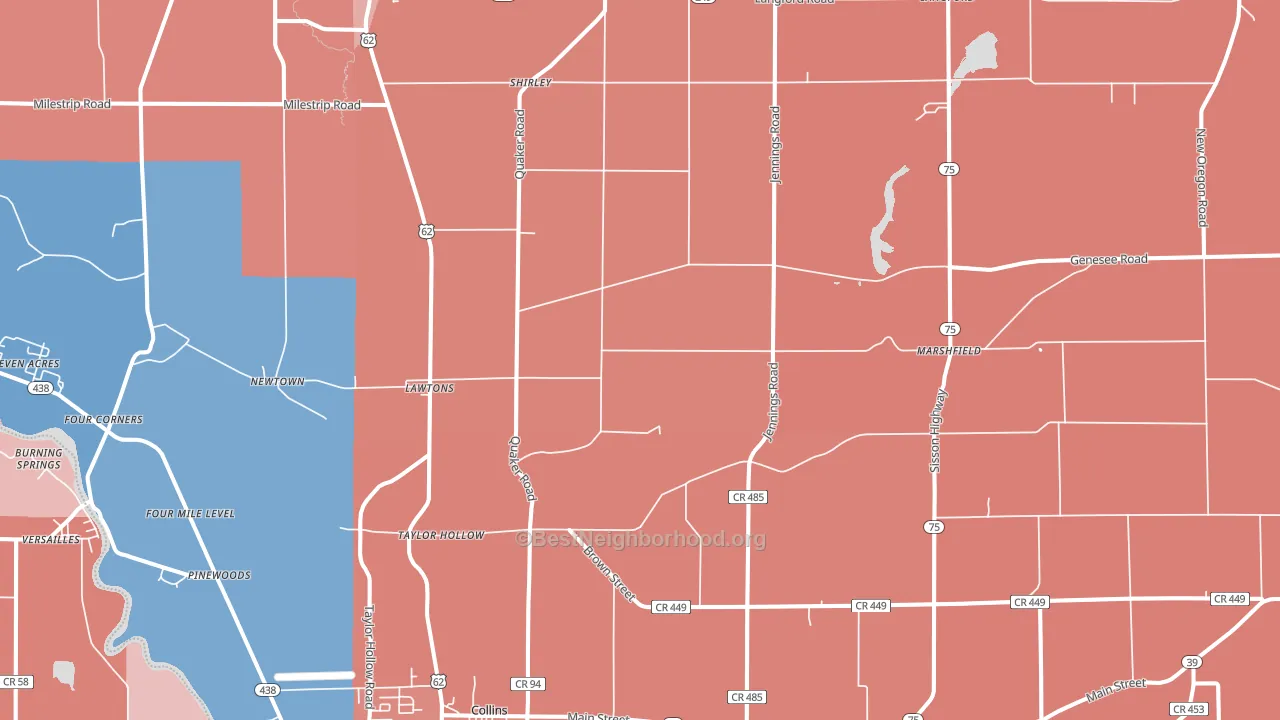 14091, NY block-group political-lean map