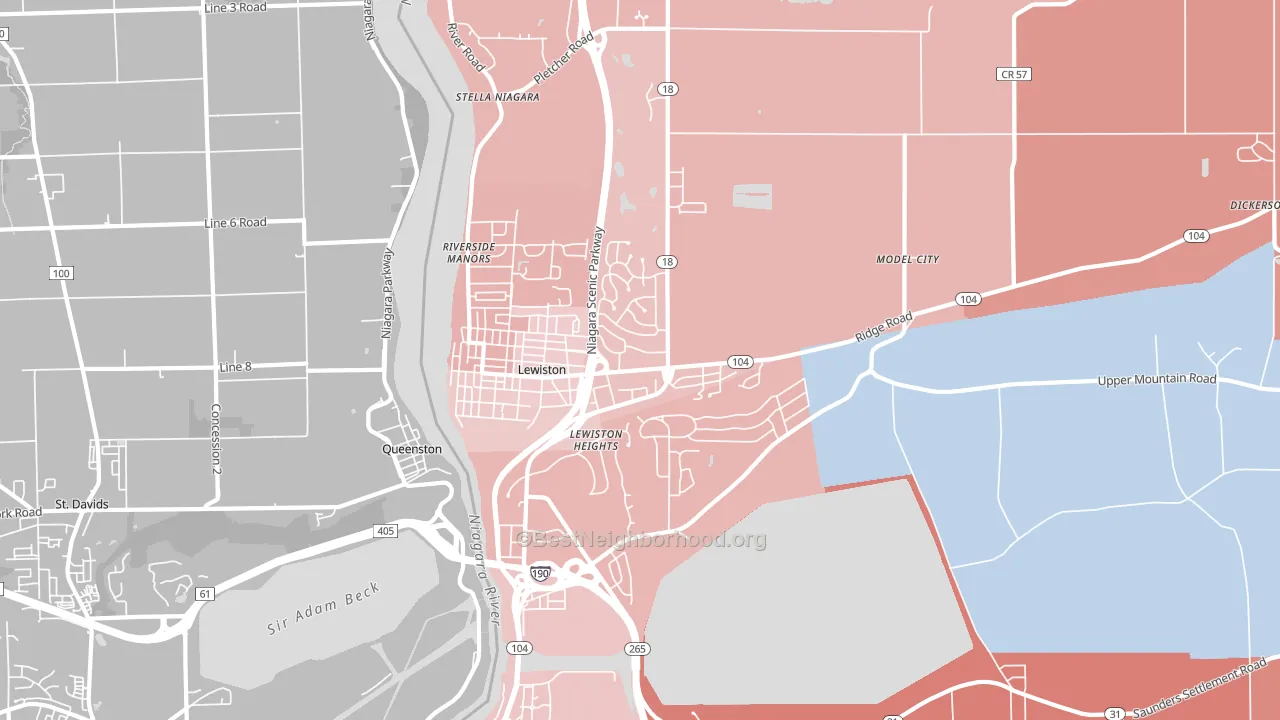 14092, NY block-group political-lean map