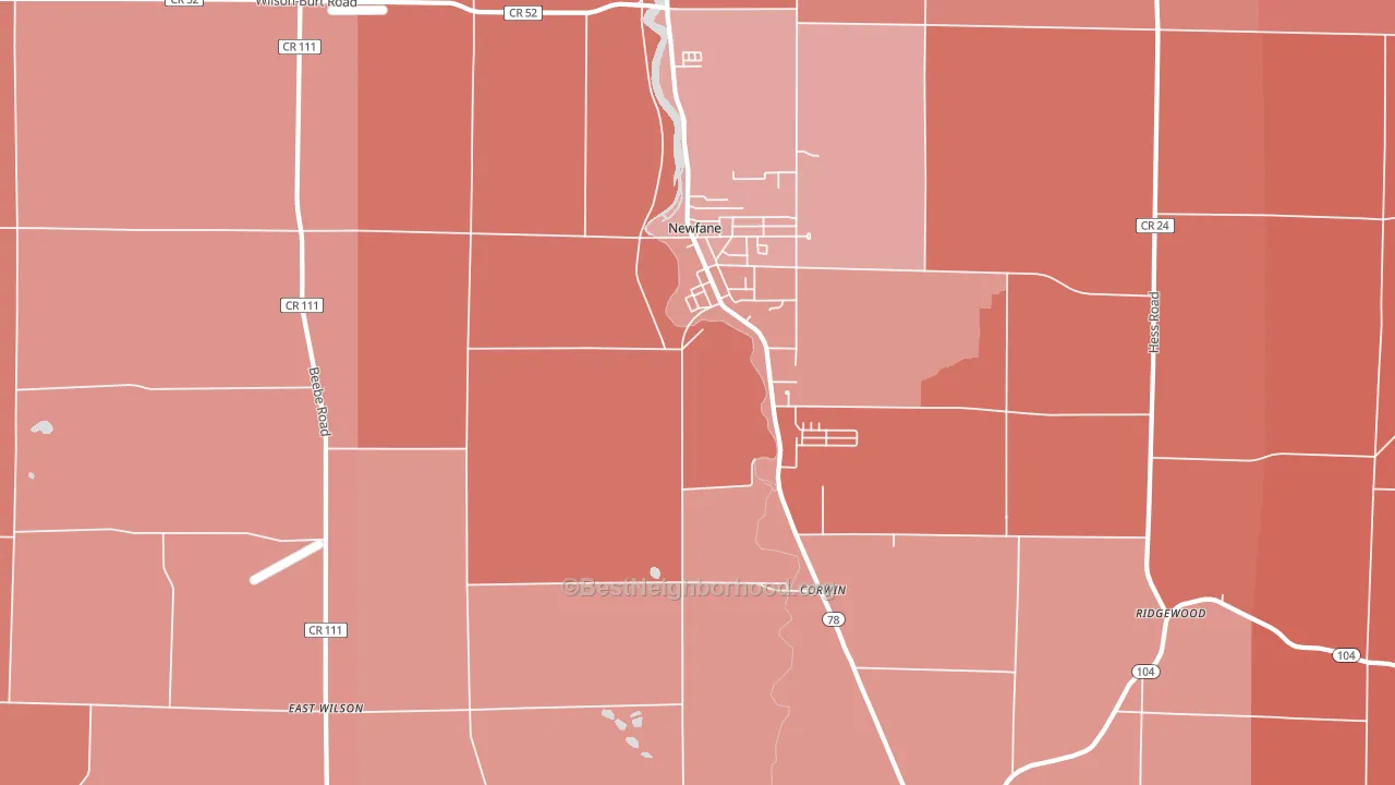 14108, NY block-group political-lean map