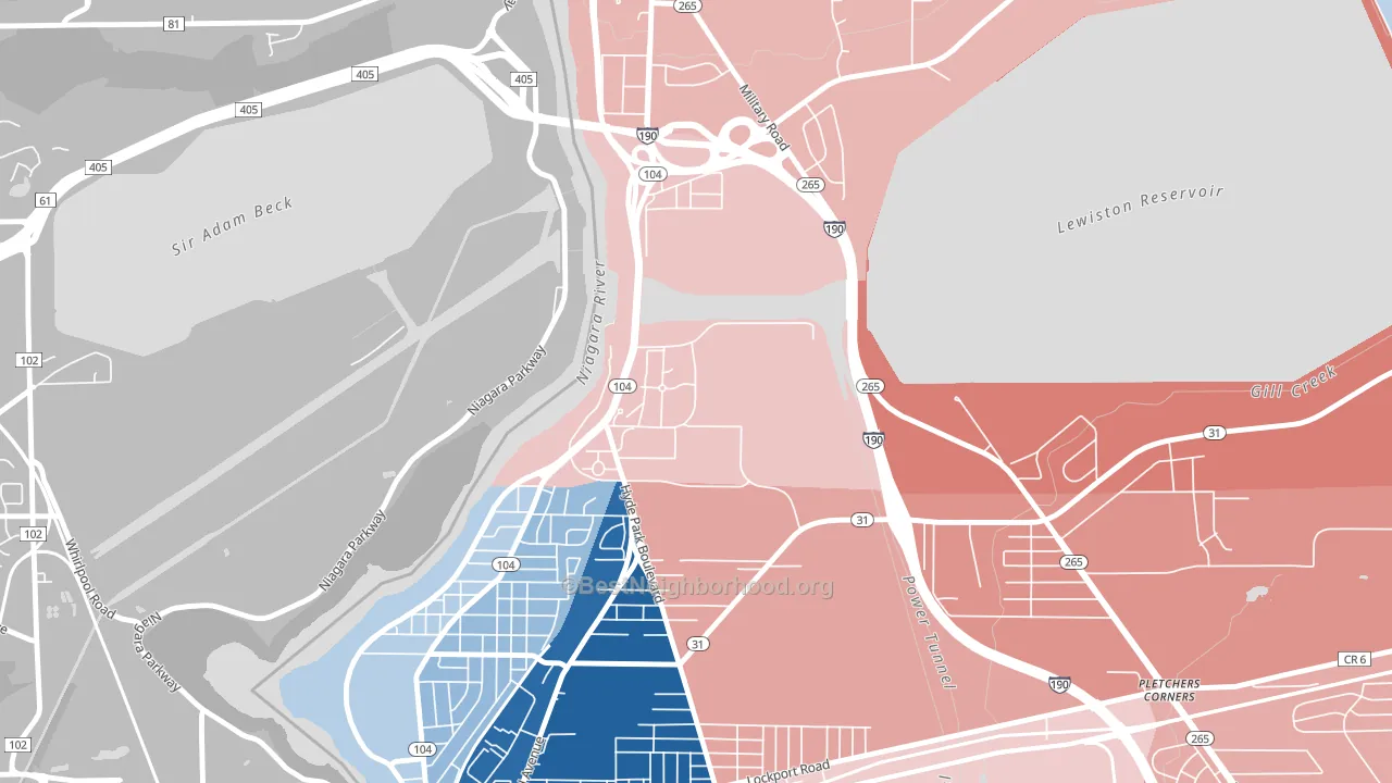 14109, NY block-group political-lean map