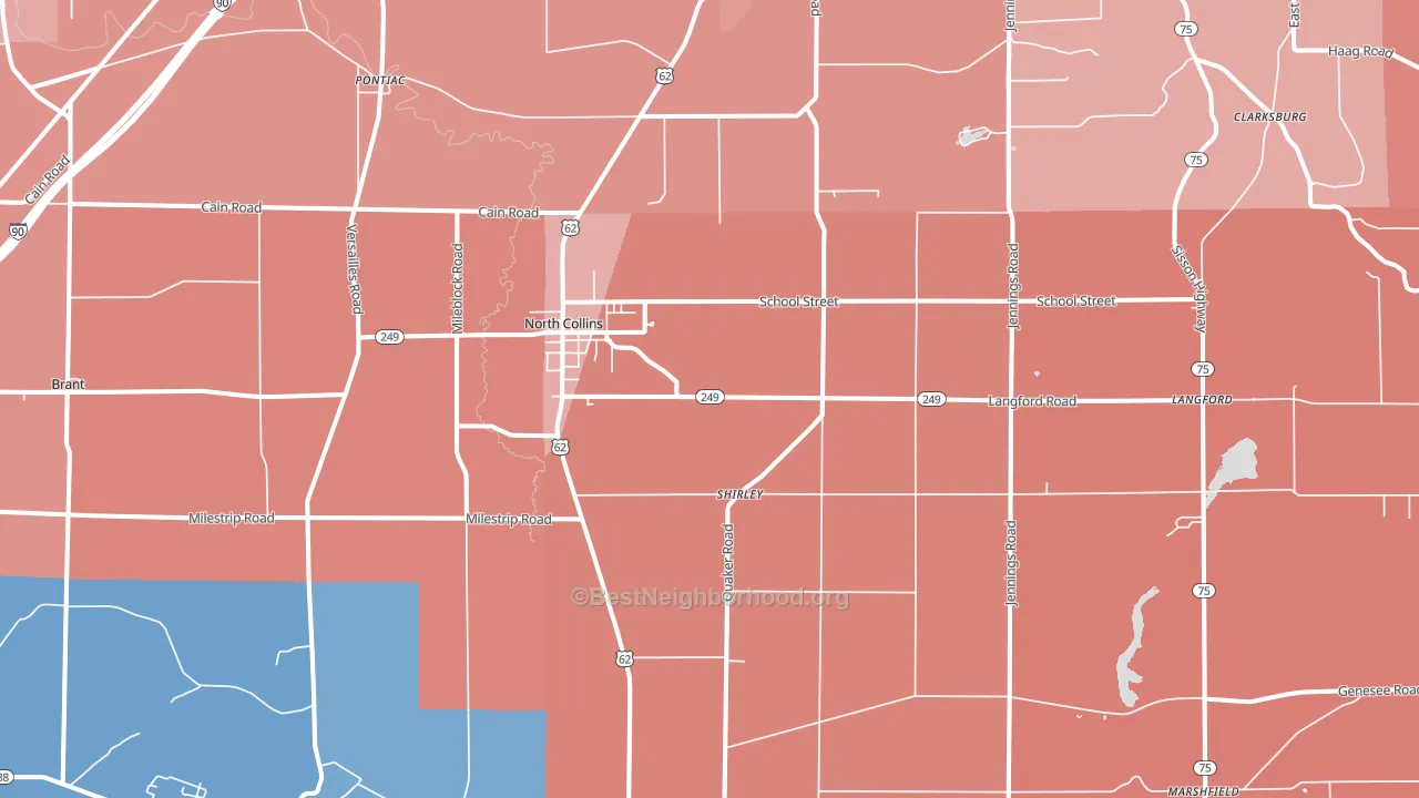14111, NY block-group political-lean map