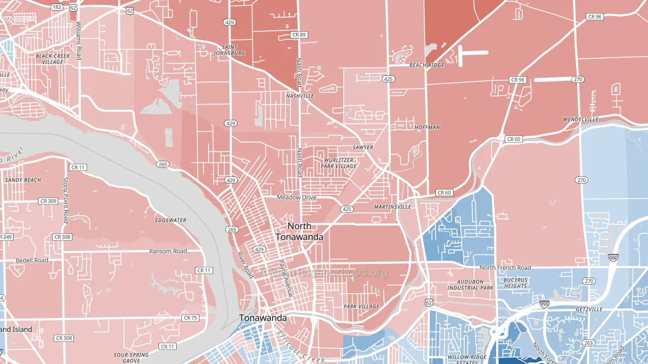 14120, NY block-group political-lean map
