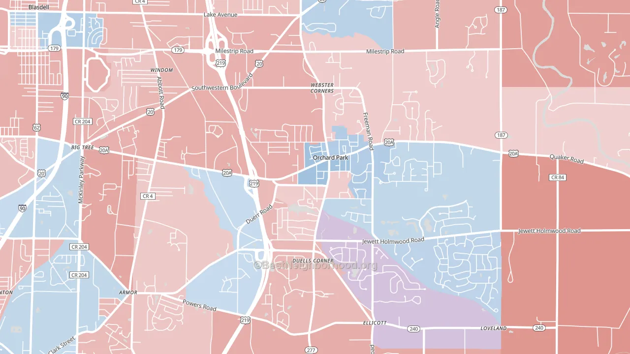 14127, NY block-group political-lean map