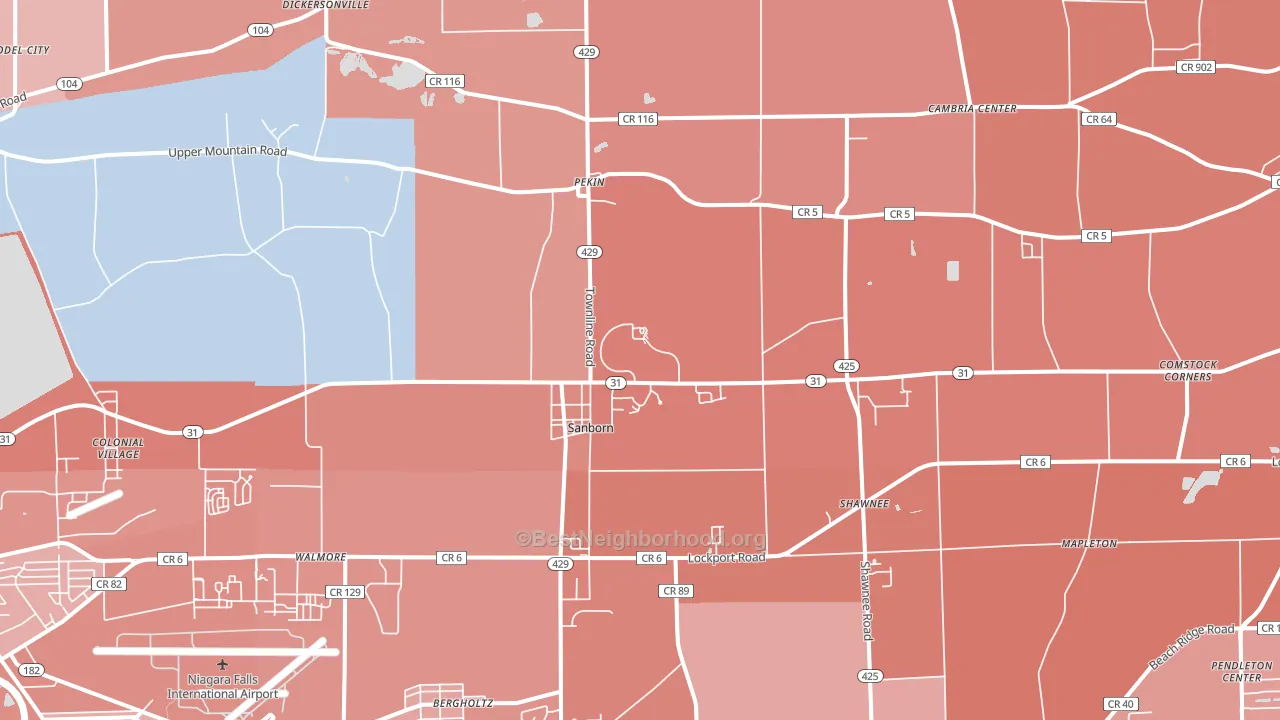 14132, NY block-group political-lean map