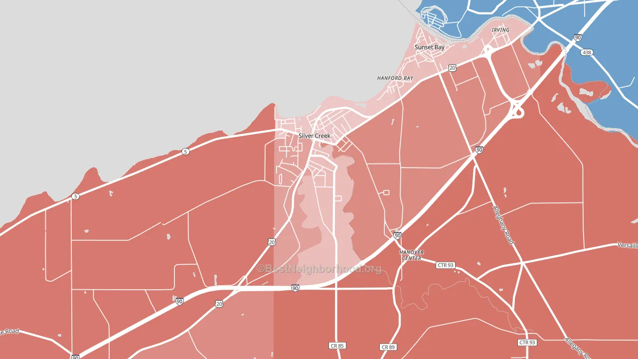 14136, NY block-group political-lean map