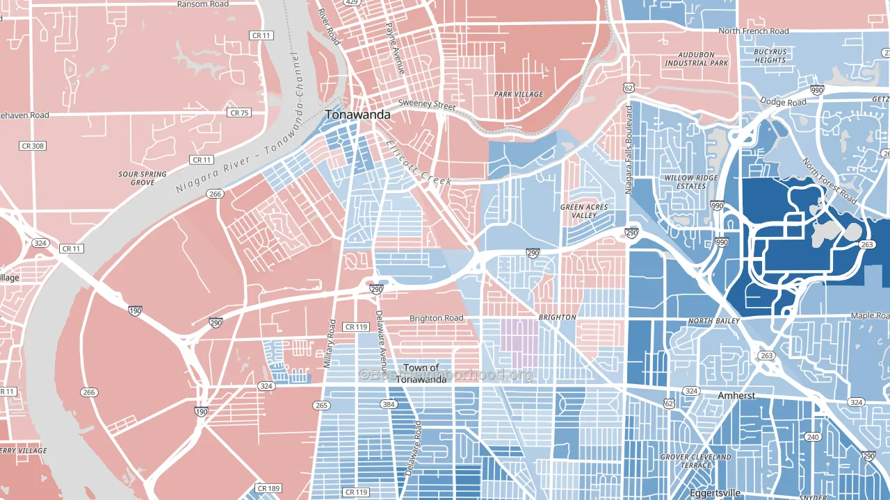 14150, NY block-group political-lean map