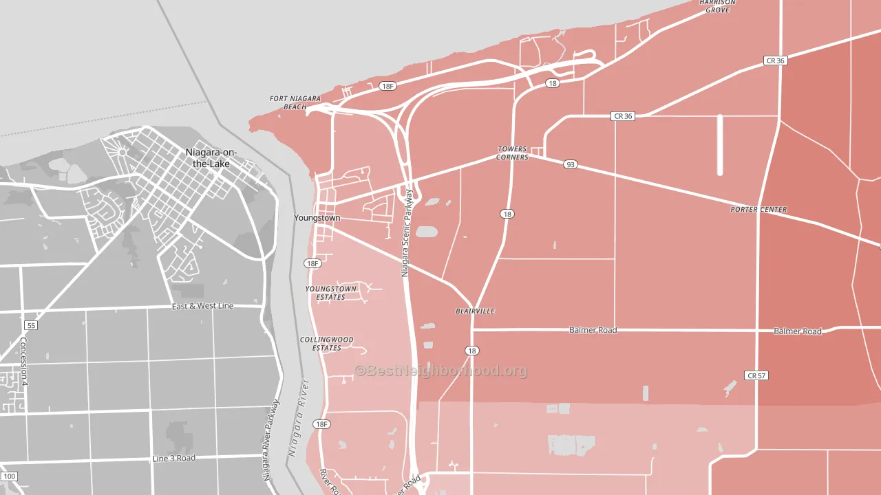 14174, NY block-group political-lean map