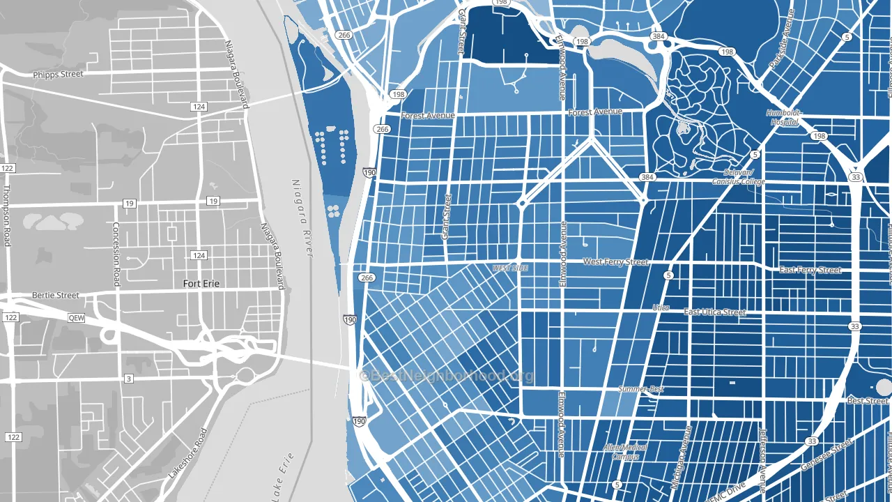 14213, NY block-group political-lean map