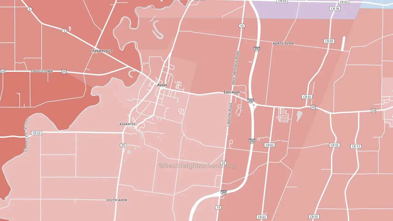 14414, NY block-group political-lean map