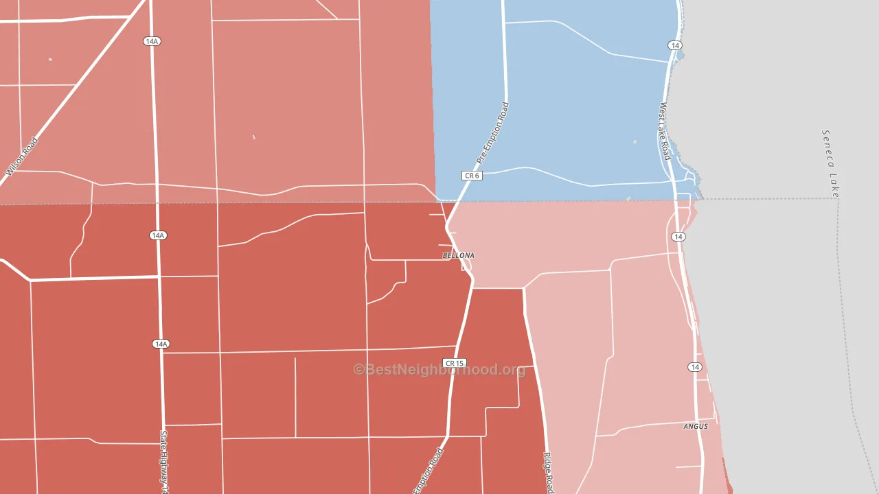14415, NY block-group political-lean map