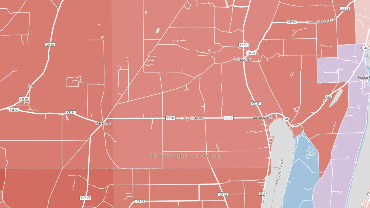 14418, NY block-group political-lean map