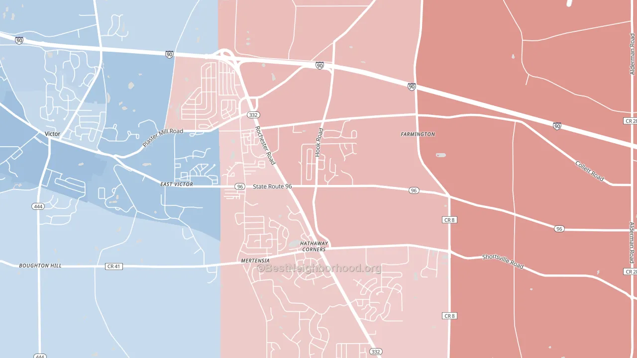 14425, NY block-group political-lean map