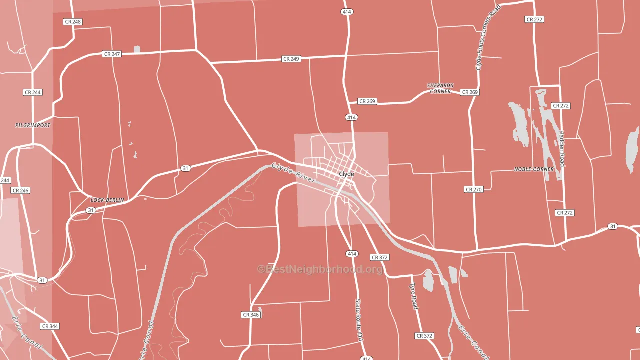 14433, NY block-group political-lean map