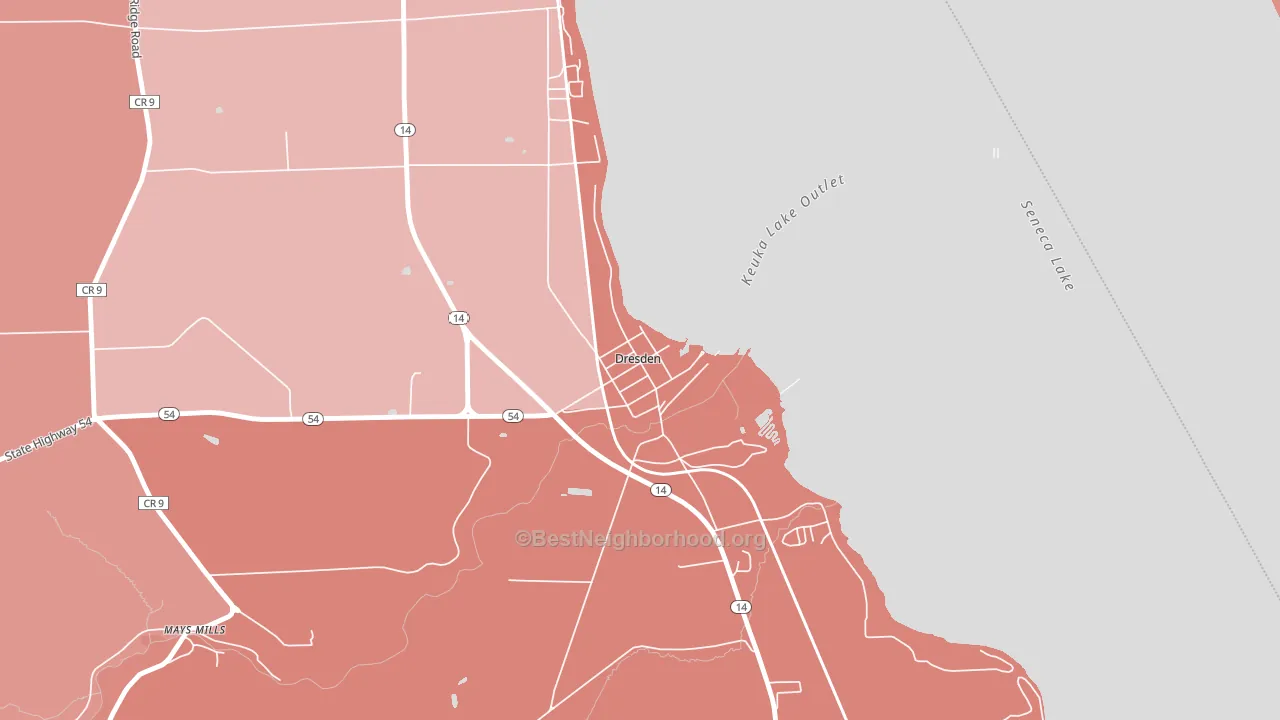 14441, NY block-group political-lean map
